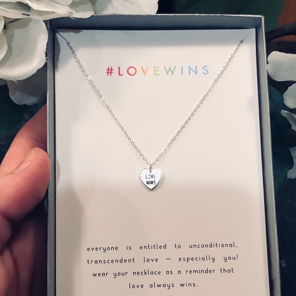 Dogeared Jewelry - “Love Wins” Sterling Heart Charm Necklace DOGEARED